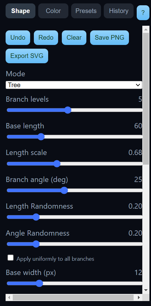 tree parameters